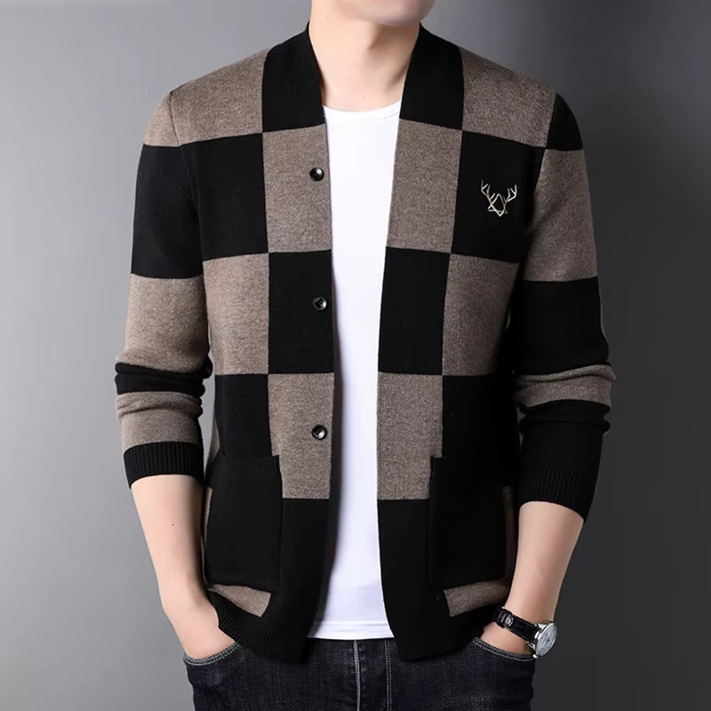 Beaumont Karierte Strickjacke