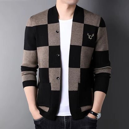 Beaumont Karierte Strickjacke