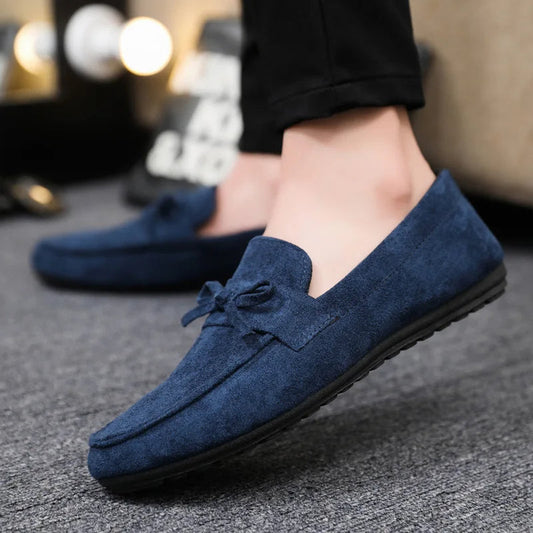 Mocassins à nœud en daim