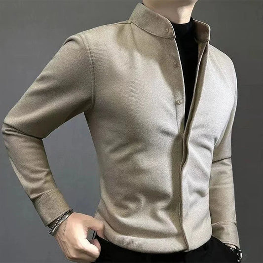 Chemise boutonnée à col mandarin