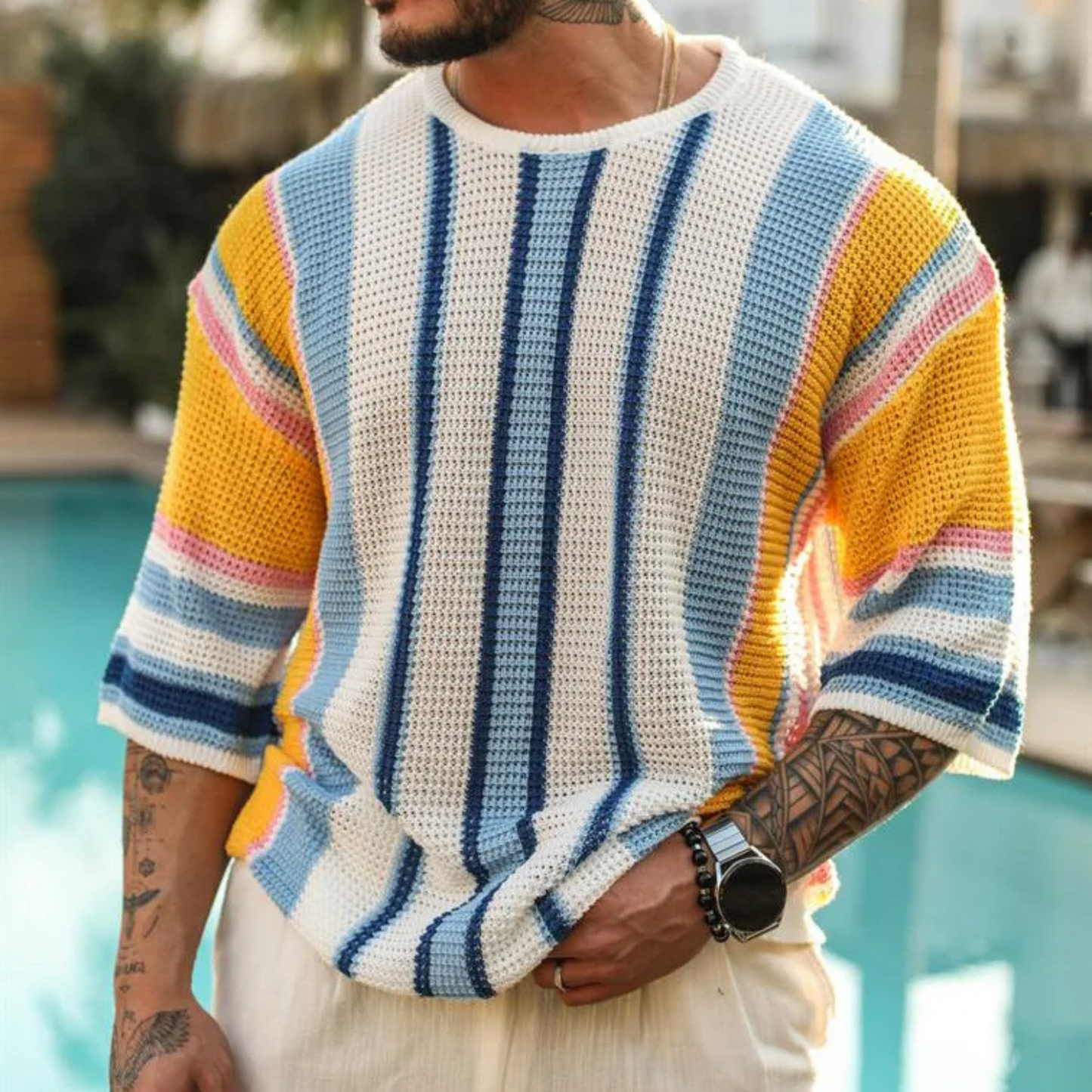 T-shirt en tricot à rayures Sundown