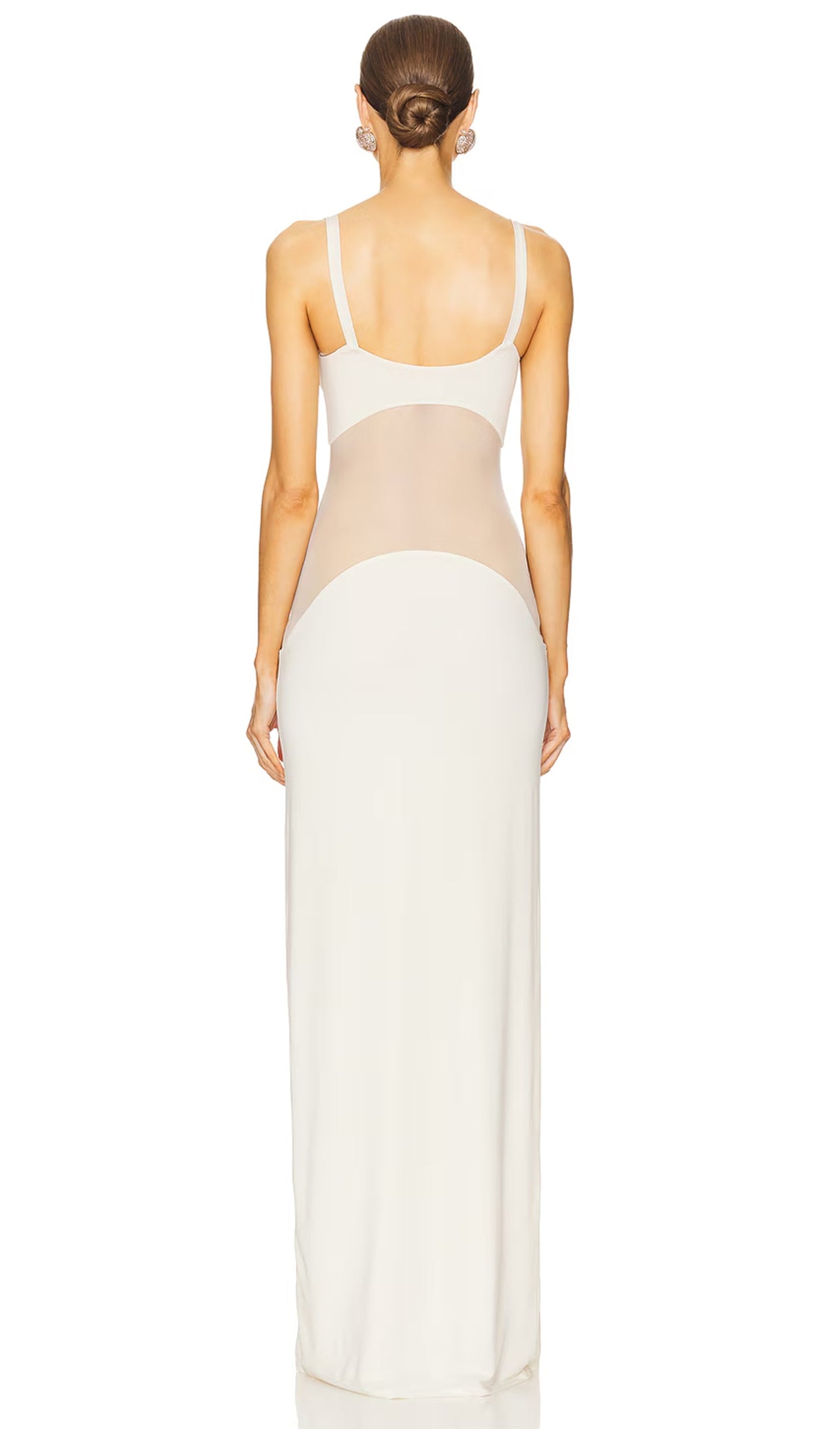 SHEER KNIT CURVE MAXI DRESS