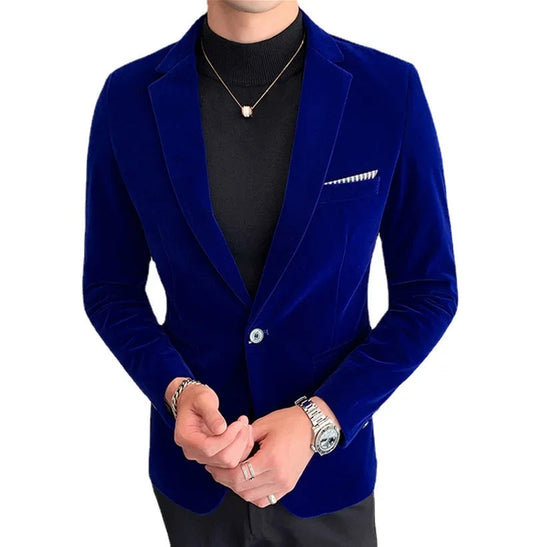 Blazer ajusté en velours minuit
