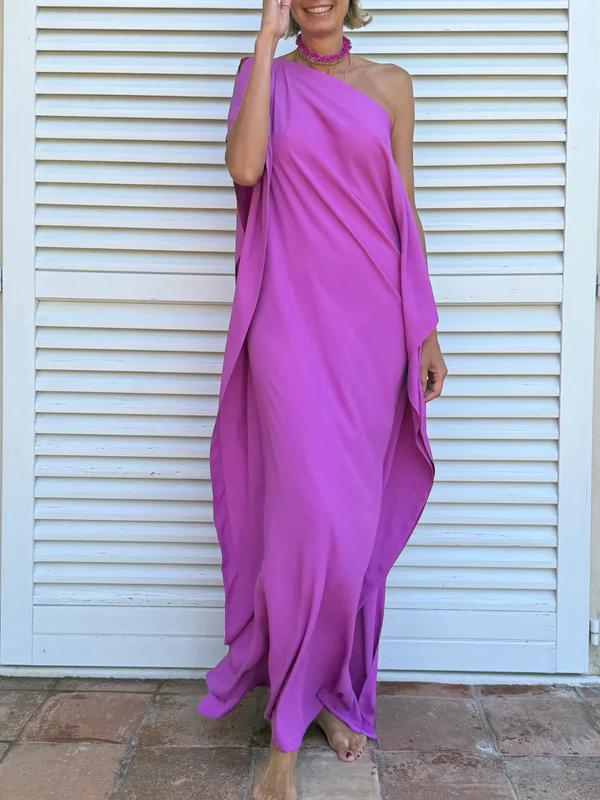 FLOWING ASYMMETRIC CAFTAN WITH BELT
