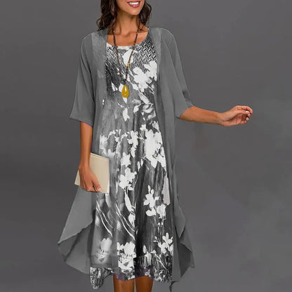 HANNAH – FLORAL DRESS & CARDIGAN SET