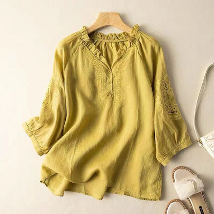 NATALIA™ LINEN BLOUSE