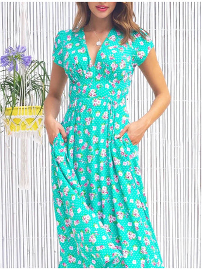 MAELIE – FLORAL BUTTON-DOWN MIDI DRESS