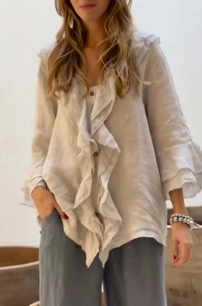 KATE – FLOWING RUFFLE BLOUSE