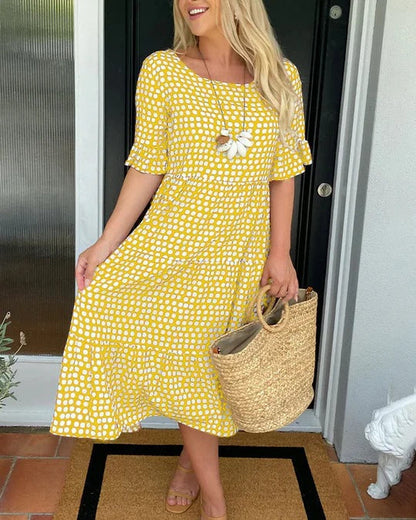 ANNELORA – RELAXED TIERED MIDI DRESS