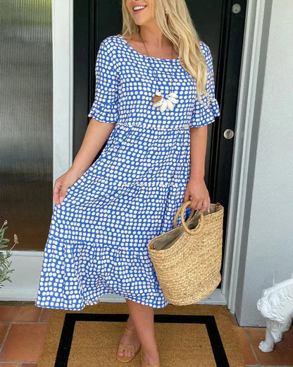 ANNELORA – RELAXED TIERED MIDI DRESS