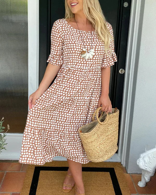 ANNELORA – RELAXED TIERED MIDI DRESS