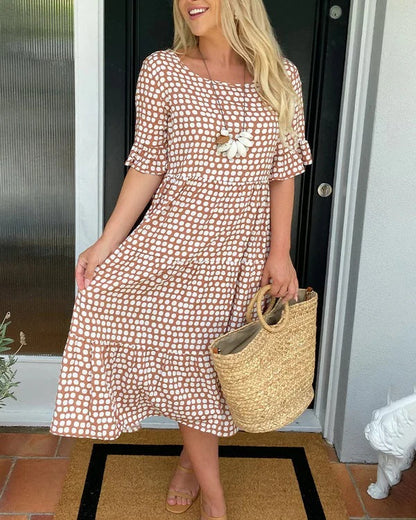 ANNELORA – RELAXED TIERED MIDI DRESS