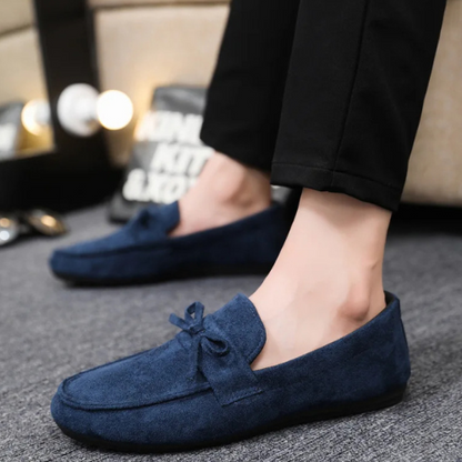 Wildleder-Loafer mit Schleife