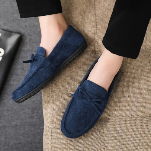 Wildleder-Loafer mit Schleife