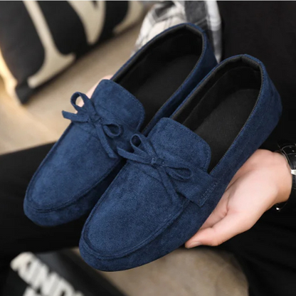 Wildleder-Loafer mit Schleife