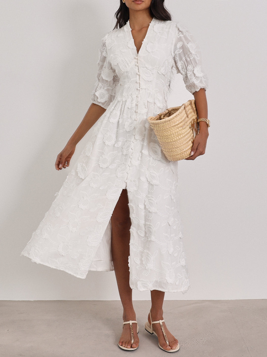 SIERRA EMBROIDED COTTON SUMMER DRESS