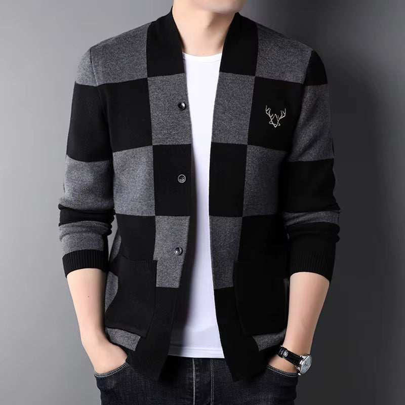 Beaumont Karierte Strickjacke