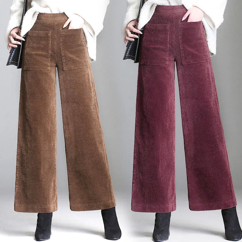 Corduroy Couture High-Waisted Trousers