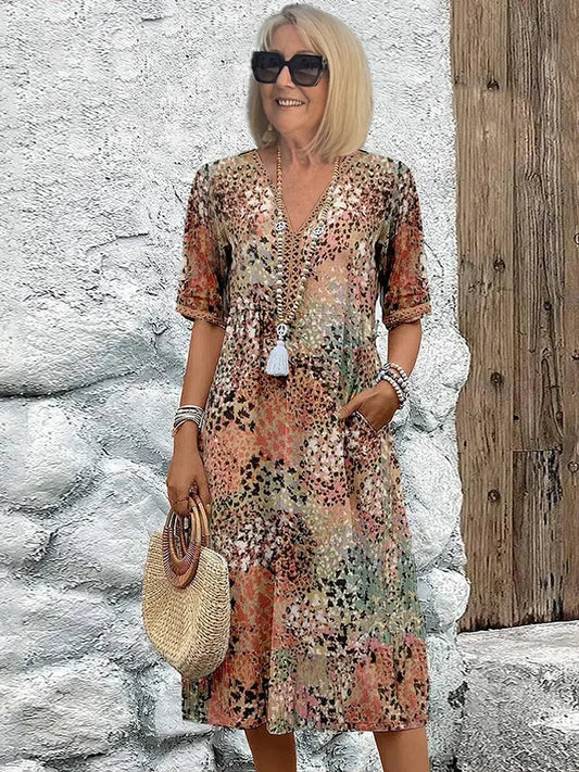 SARAH – VIBRANT MID-LENGTH DRESS