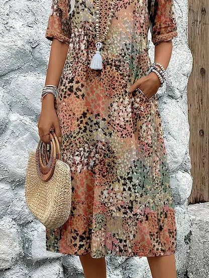 SARAH – VIBRANT MID-LENGTH DRESS