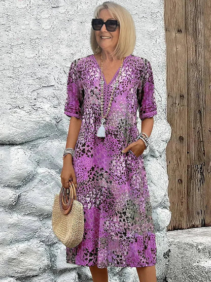 SARAH – VIBRANT MID-LENGTH DRESS