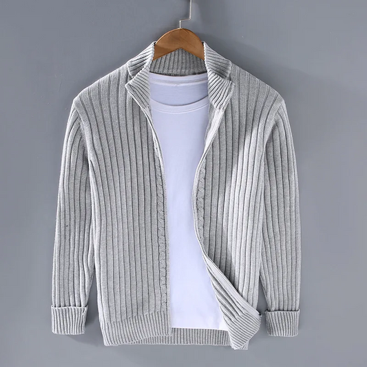 Cardigan zippé en laine mérinos Massimo