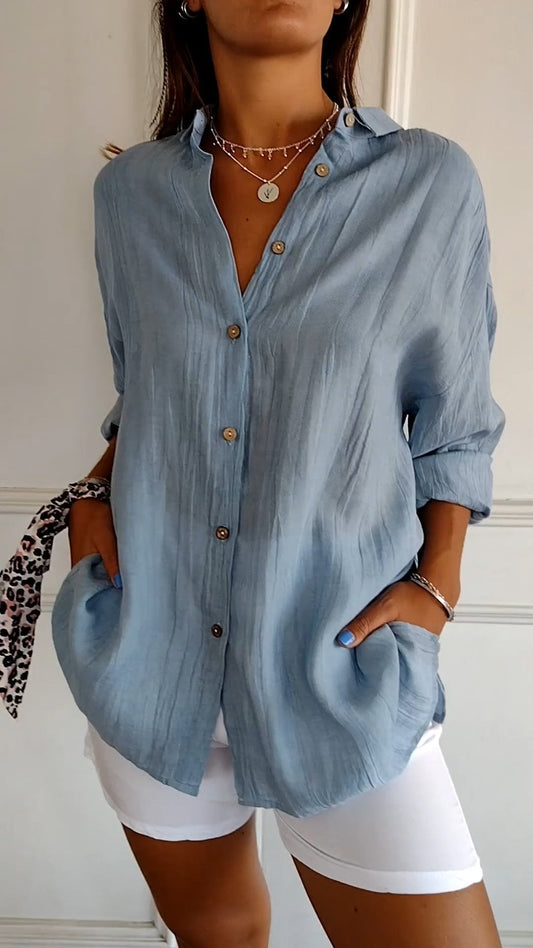 EMILIA – PLEATED BLOUSE WITH A MODERN TOUCH