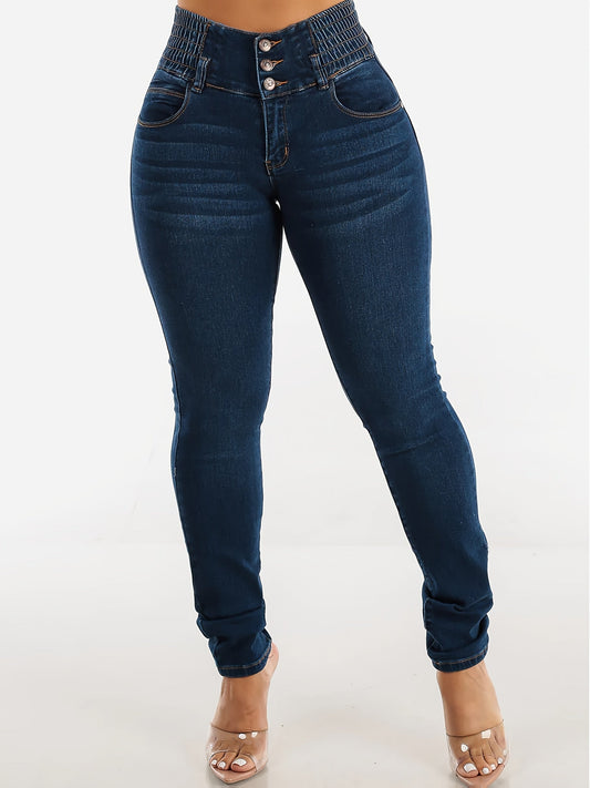 Jean taille haute en denim